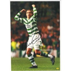 Signed picture of Henrik Larsson the Celtic footballer